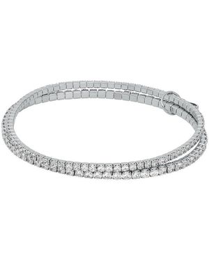 Michael Kors Pulsera doble premium Kors Brilliance de latón plateado para mujer - Metálico
