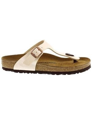Birkenstock Flor Summer Holiday Casual Beach Flip Flop - Graceful Pearl White - Brown