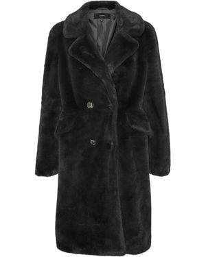 Vero Moda Vmsonjaelly Long Fake Fur Coat Ga Boos - Black