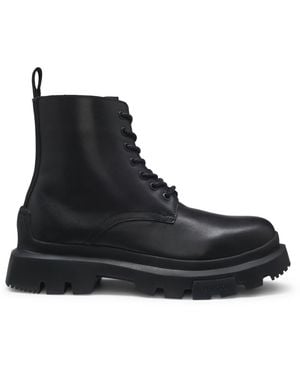 HUGO S Fabyan Halb Lace-up Leather Boots With Chunky Sole Size 10 - Black