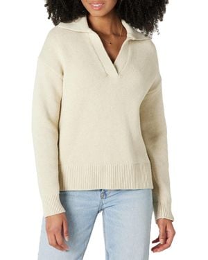 Amazon Essentials Jersey Tipo Polo Holgado de Algodón de Grosor Alto Mujer - Multicolor