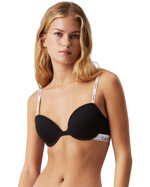 Calvin Klein Donna Reggiseno a Mezza Coppa Lightly Lined Elasticizzato - Nero