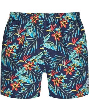 Bugatti Costume da bagno da uomo alla moda con motivo floreale in blu navy o
