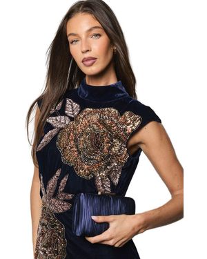 Coast Brooke Satin Clutch Bag - Blue