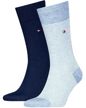 Tommy Hilfiger TH MEN SOCK 2P BIRDSEYE - Blau