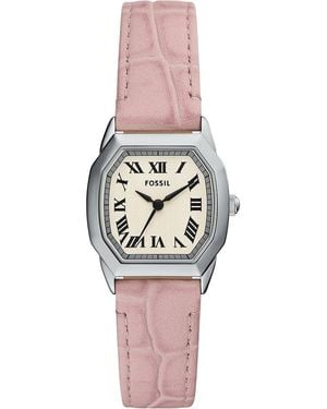 Fossil Analog Japanese Quartz Watch With Leather Strap Es5406 - Multicolour