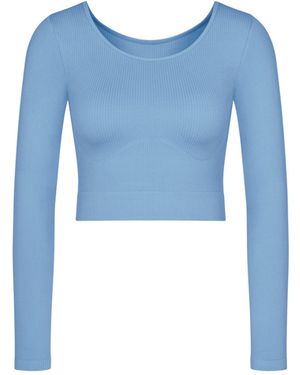 Sloggi Ever Infused Relax Crop Top Ls Undershirt - Blue