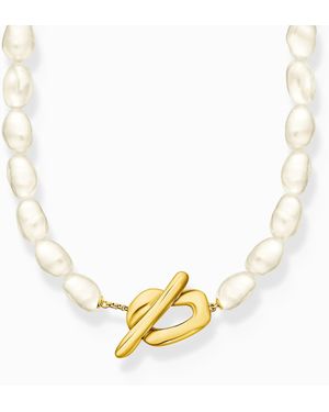 Thomas Sabo Pearl Necklace Natural Beauty Gold-plated - Metallic
