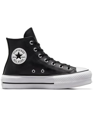 Converse Chuck Taylor All Star Lift Platform Leather High Top - Black