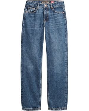 Superdry Jeans mit geradem Bein und mittlerer Leibhöhe Fulton Vintage Blau 28/30