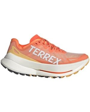 adidas Womens Terrex Agravic Speed Ultra Trail Running Trainers Shoes - Orange, Amber Tint/crystal White/semi Spark, 9 - Pink