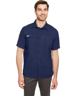 Under Armour S Motivator Coach's Button Up Shirt - Blue