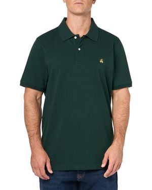 Brooks Brothers Short Sleeve Cotton Pique Stretch Logo Polo Shirt - Green