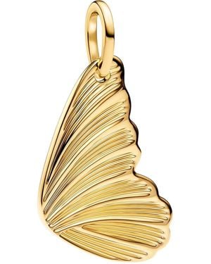 PANDORA Moments Gravierbarer Schmetterlingsflügel Anhänger aus Sterling Silber mit 14k vergoldeter Metalllegierung und Zirkonia - Mettallic