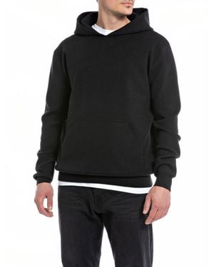 Replay Sweat à Capuche pour en matériau recyclé - Noir