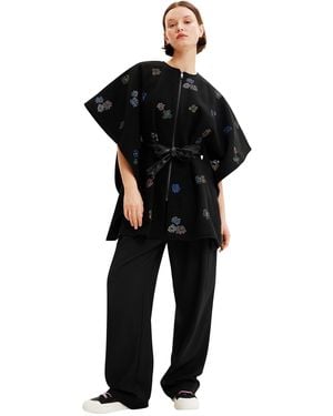 Desigual Poncho_threadflor Milan - Black