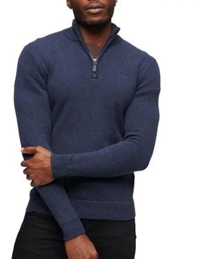 Superdry Essential Emb Knit Henley T-shirt - Blue