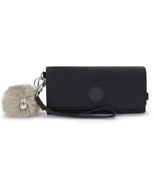 Kipling Rubi Large Printed Wristlet Wallet Python Embossed - Black