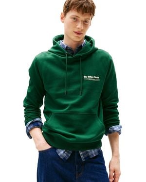 Tommy Hilfiger Medium Weight Cotton Hoodie With Signature Graphic Herald Logo Hooded Sweatshirt - Green