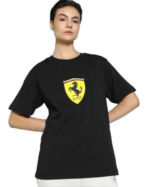 PUMA Womens Sf Style Graphic Oversized Crew Neck Short Sleeve Athletic Tops Casual - Black