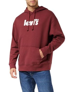 Levi's Relaxed Graphic Po Core Poster Hoodie P - Rojo