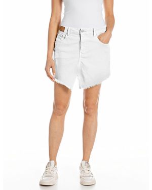 Replay Jeansrock aus Comfort Denim - Weiß