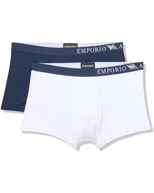 Emporio Armani Bamboo Viscose 2-Pack Trunk Badehosen - Blau