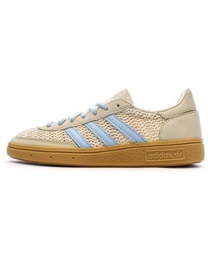 adidas Cream And Light Blue Crochet Trainers With Gum Sole By Originals - Brown