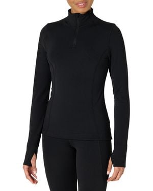 Amazon Essentials Active Formflex Buttery Soft Slim Fit Quarter Zip Long Sleeve Pullover Jacket - Black