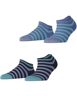 Esprit Korte Sokken Bold Stripes Multipack W Sn Katoen Kort Gedessineerd 2 Paar - Blauw
