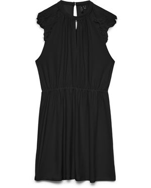 Vero Moda Vmmilla Sl Short Lace Dress Noos - Schwarz