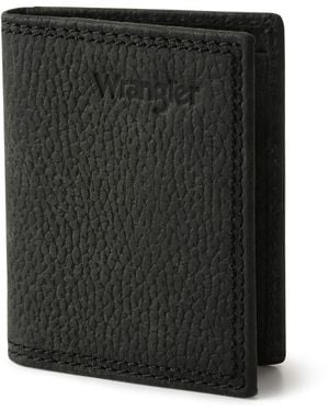 Wrangler Bifold Wallet With Money Clip & Id Window - Black