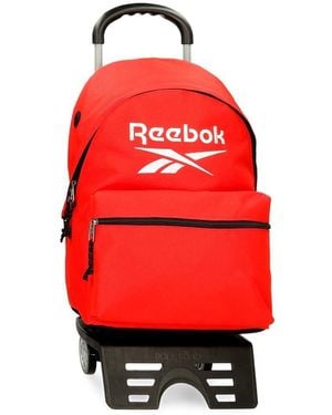 Reebok Boston Mochila Escolar con Carro Rojo 31x44x17,5 cms Poliéster 23,87L by Joumma Bags