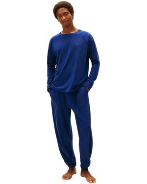 Tommy Hilfiger 's Cuffed Jersey Pyjama Set - Blue