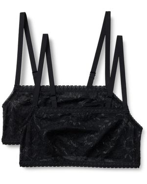 Amazon Essentials Stretch-Bralette mit quadratischem Ausschnitt und Spitze - Schwarz