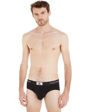 Calvin Klein Hip Brief Unterhose Baumwolle mit Stretch - Schwarz