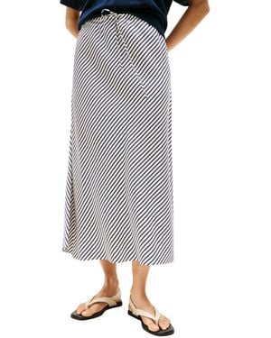 Tommy Hilfiger Vis Twill Midi Bias Skirt Ww0ww45158 Wrap Skirt - Black