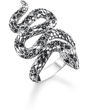 Thomas Sabo Silberring Schlange geschwärzt TR2418-643-11-56 Ringgröße 56/17,8 - Weiß
