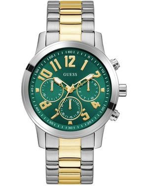Guess Parker Gw1006g4 Watch Stainless Steel Two-tone - Green