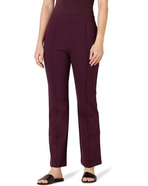 Amazon Essentials Ponte Pull-on Mid Rise Enkellengte Kick Flare Broek - Rood