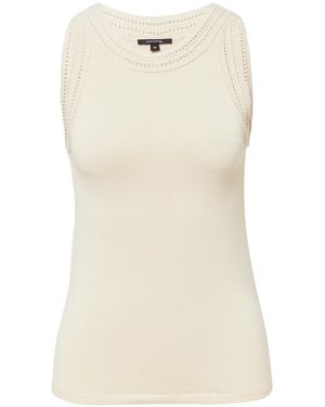 Comma, Weiches Strick-Top mit Ajourmuster beige 40 - Natur