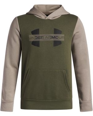 Under Armour Rival Fleece Colorblock Graphic Hoodie - Green