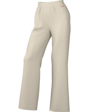Nike 24.7 Perfectstretch Dri-fit-broek Met Hoge Tailleband En Wijde Pijpen - Naturel