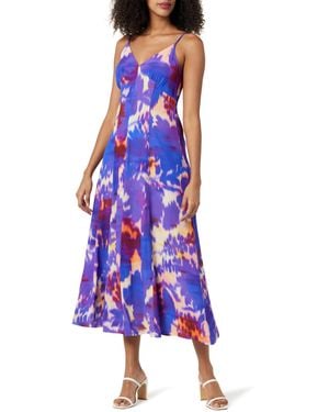 The Drop Isa V-Neck Maxi Dress Robes - Violet