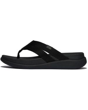 Fitflop F-mode Go Webbing Flatform Strappy Flip-flops - Black