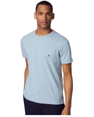 Hackett Ctn Linen Pocket Tee T-Shirt - Blau