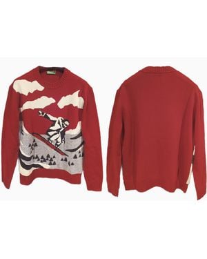Benetton Maglia G/C M/L 1244K108R Maglione - Rosso