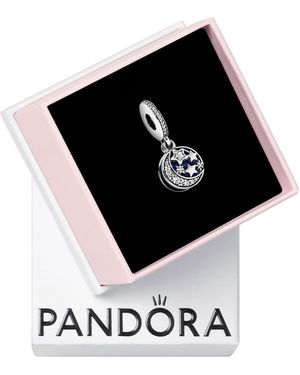 PANDORA Jewellery Moon And Night Sky Cubic Zirconia Dangle Charm In Sterling Silver - Black