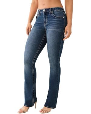 TRUE RELIGION S Becca Mid Rise Bootcut Jeans Dark Shivering 28w / 32l - Blue