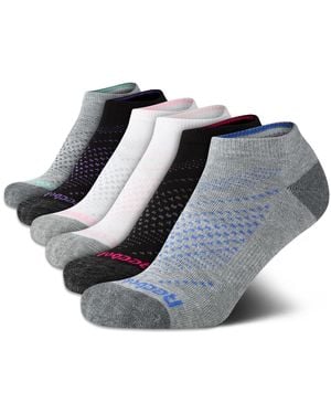 Reebok 6 Pack Cushioned Performance Stretch Moisture Wicking Athletic No Show Socks For - Black